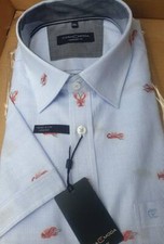 Casa Moda Nuova Blu Aragosta Cotone Camicia Manica Corta 2XL 3XL 4XL 5XL 6XL 7XL