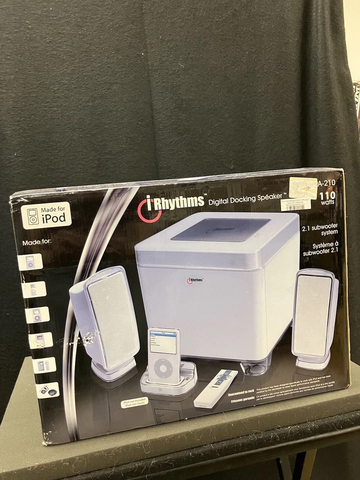 iRhythms 110 Watt 3 Piece Speaker System for iPod Pearl White  A-210 Brand New - Image 2 of 4