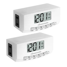 DEWENWILS Digital Timers for Electrical Outlets Plug-in Timer Outlet 2 Pack