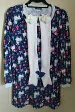 RAMPAGE BLUE LS LLAMA SNOWFLAKE CHRISTMAS HOLIDAY SOFT NIGHT GOWN W SOCKS M