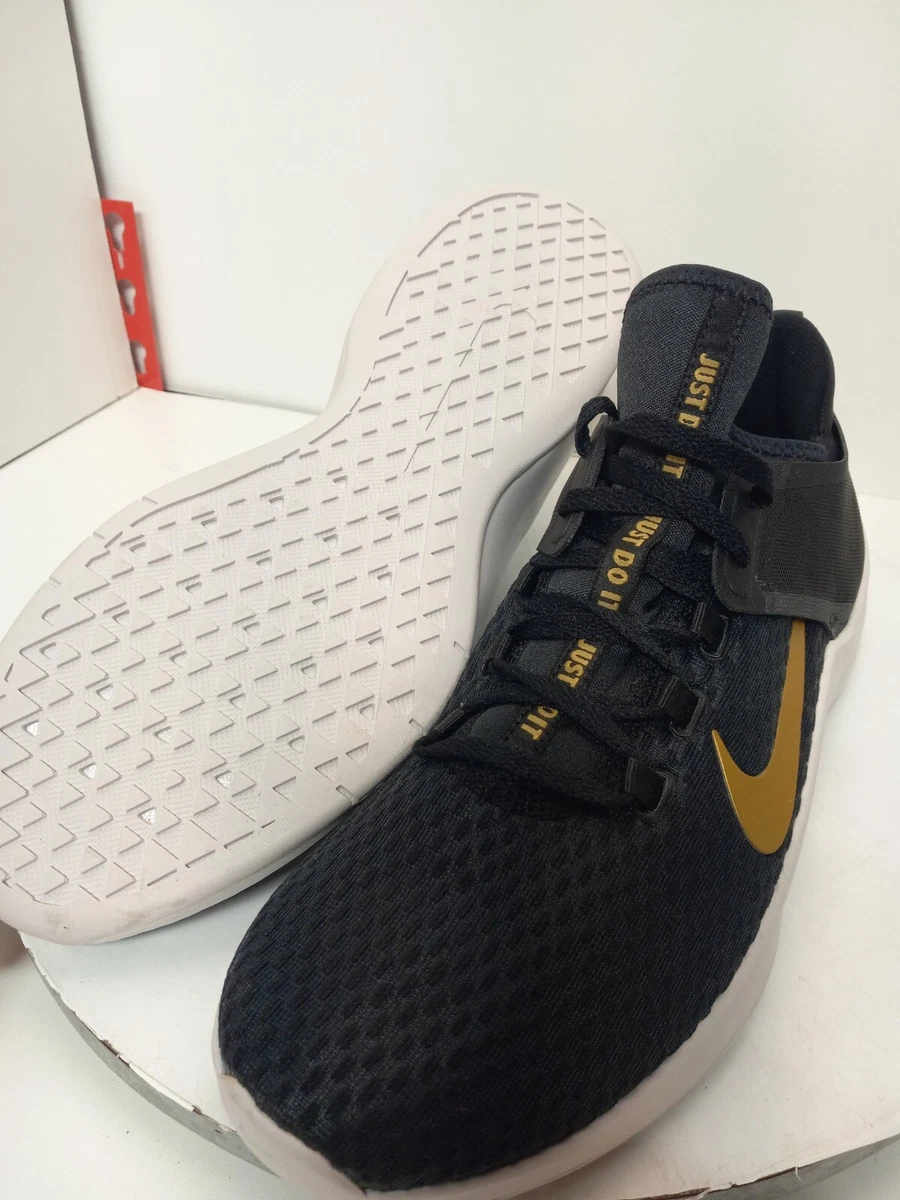 Women's nike black and gold best sale trainers