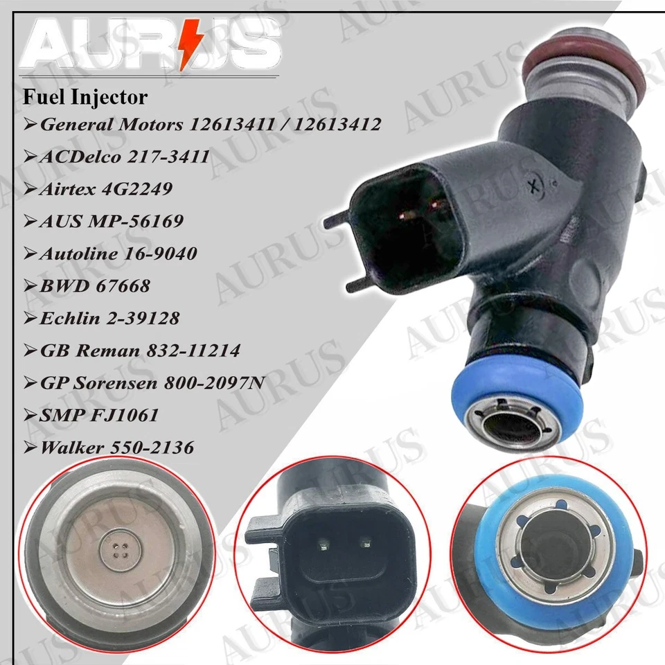 x1 OEM AURUS NEW Fuel Injector for 2010-2019 Chevrolet Silverado 3500 HD 6.0L V8 - Image 2 of 4