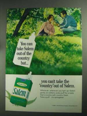 salem cigarettes uk 1968 Salem Cigarettes Ad - You Can Take Out of Country