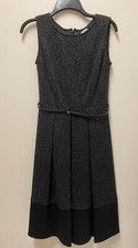 Women's Calvin Klein dark grey belted dress size 2 EUC combined SH