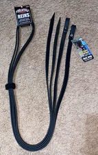 NEW WITH TAG 7' WEAVER BLACK BETA SPLIT REINS 5/8'' WIDE