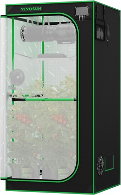 VIVOSUN P336 3x3ft Grow Tent36''×36''×72'' ,2000D Oxford canvas lined,Non Toxic