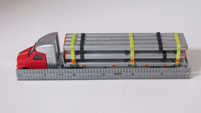 Ho scale, Big Rig truck & cab with 8 piece pipe load, plastic and metal ...