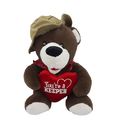 Dan Dee Teddy Bear Plush Stuffed Animal You're A Keeper Valentines Day Fisherman