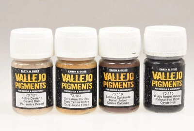 Vallejo 73190 Pigment-Set Staub und Schmutz / 4 x 30 ml