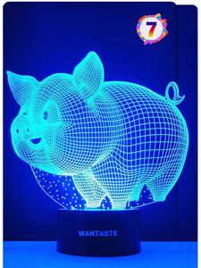 Wantaste Pig 3D Lamp Toys For Girls Boys Room, Night Light ...
