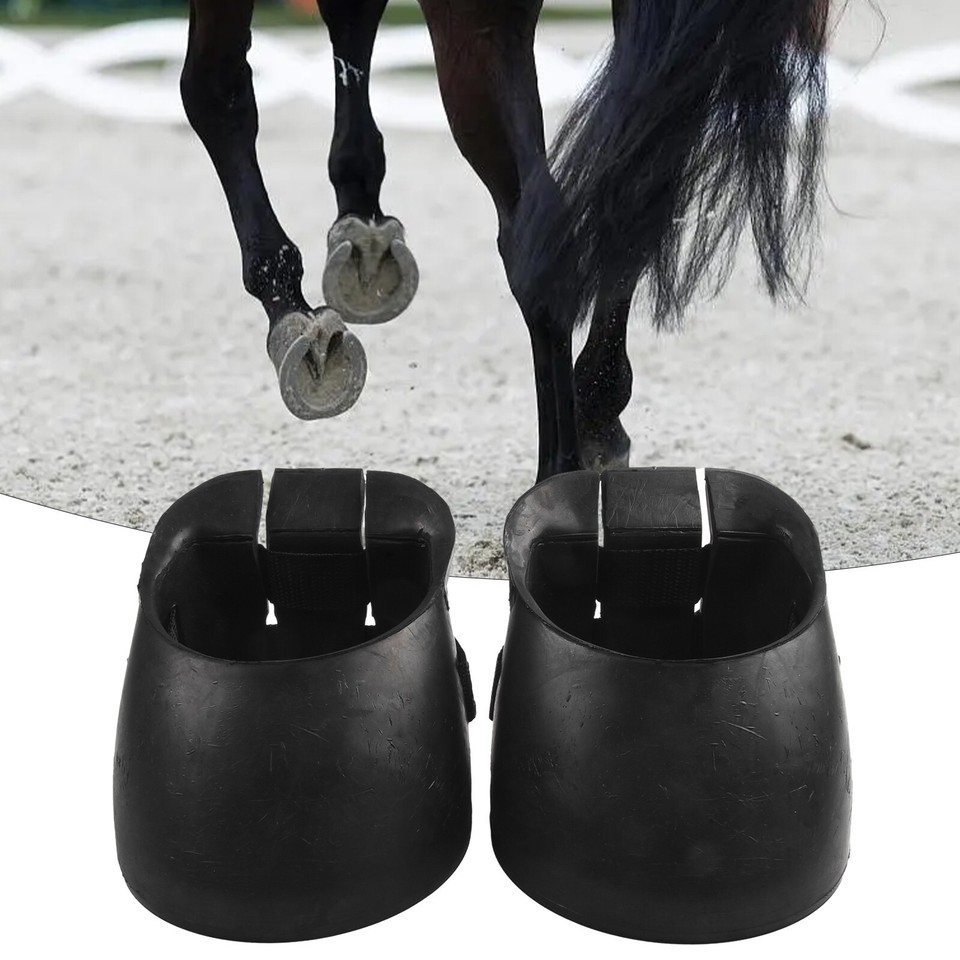 2pcs Pack Durable Rubber Hoof Boots for Horses, Non Slip Hoof