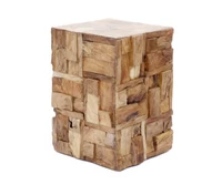 Side Table Coffee Table Wood Square Modern Solid Brown Stool Balcony Noble