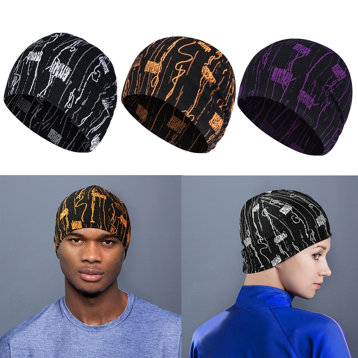 Winter Warm Thick Double-Layer Ski Skull Cap Windproof Sports Beanie