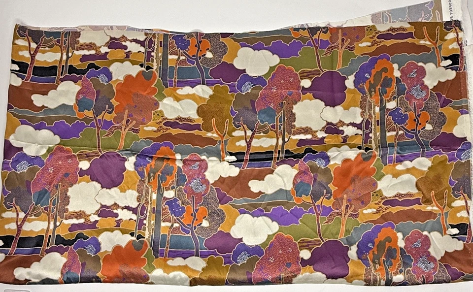 Liberty of London 100%  Silk Satin  "Prospect Road"  Fabric 3/4 Yard Piece - Image 3 of 4