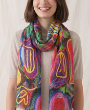 Hand Embroidered Pashmina Scarf Boho Floral Wrap Shawl Indian Handmade Gift