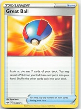 Great Ball 164/202 Uncommon Sword & Shield Pokemon Near Mint