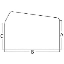 Cab Glass - Upper Right Hand Rear Sliding Window fits Ford 3600 D6NN9442006F