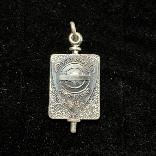 Vintage Sterling Silver 925 Key Man Junior Chamber Of Commerce Pendant Charm