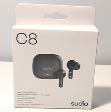 Sudio C8 True Wireless ANC In-Ear Earbuds Black w/ USB-C Charging Case