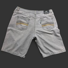 Phat Farm Denim Shorts Light Grey Wash Streetwear Jorts