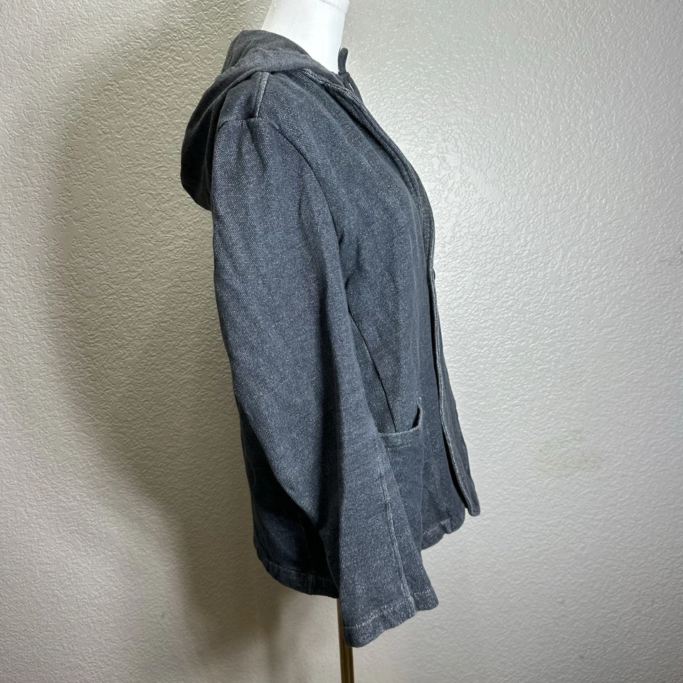 Howe Gray & Blue Hooded 2 Button & Zip Sweatshirt Hoodie Blazer Jacket Coat M - Image 4 of 4