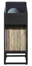 Enzo Modern Vinyl Record Storage Stand, Forward-Facing Flip-Bin Shelf for Rec...