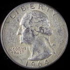 90% Silver 1964 Washington Quarter  - F26F