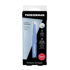 Tweezerman Stainless Steel Slant Tweezer Lapis Blue Eyebrow Tweezers for Preci