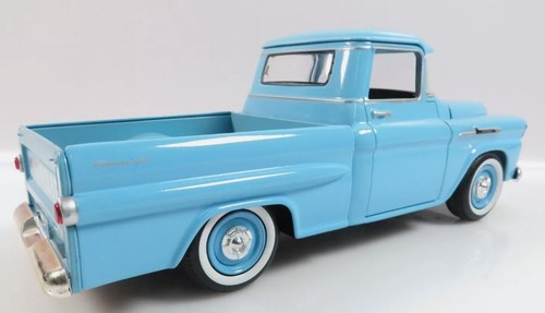 MOTOR MAX, CHEVROLET Apache Fleetline pick-up 1958 Bleu, échelle 1/24, MMAX79... - Picture 2 of 3