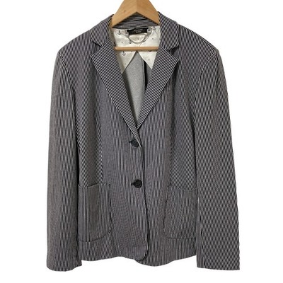 WEEKEND Max Mara Striped Tailored Jacket in Black and White Women USED