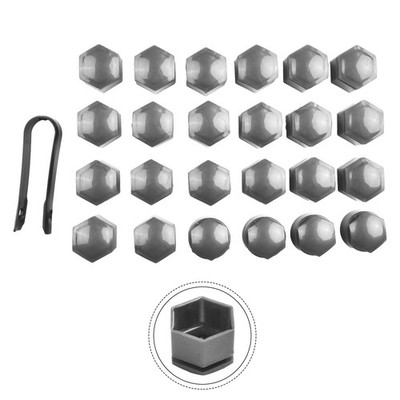24 Stück Radmutternabdeckungen in Grau 22mm passend für Insignia