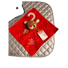 Rudolph  My First Rudolph  Snuggle Blanket Lovey Red Plush Baby NWT