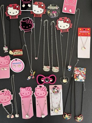 Vintage Sanrio Hello Kitty Jewelry Y2K Lot Set Of 22 Pcs, Necklaces & Earrings