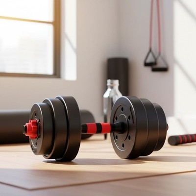 Compact 40lbs Weight Set - Convertible Dumbbells to Barbell for Home Gym