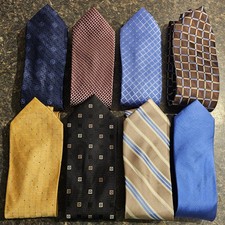 Michael Kors 100 Silk Tie Men's Lot of 8 Neckties Brown Yellow Blue Black