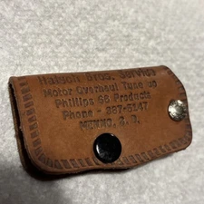 Vintage Phillips 66 Gas Oil Station Car Auto Leather Key Holder Keychain SD