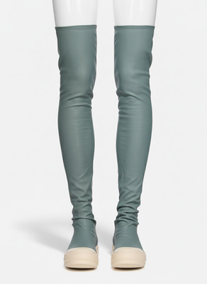 Rick Owens Women's Green Over-The-Knee Leather Sneaker Shoes Size EU:39.5 US:9.5