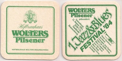 Wolters Pilsener - old beer mat ''1st 1984 Jazz & Blues Festival''