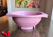 Vintage PINK Strainer/Colander SHAMROCK NEATWAY, Made in USA