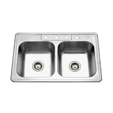 Houzer 3322-8BS4-1 Glowtone Series Topmount Stainless Kitchen Sink