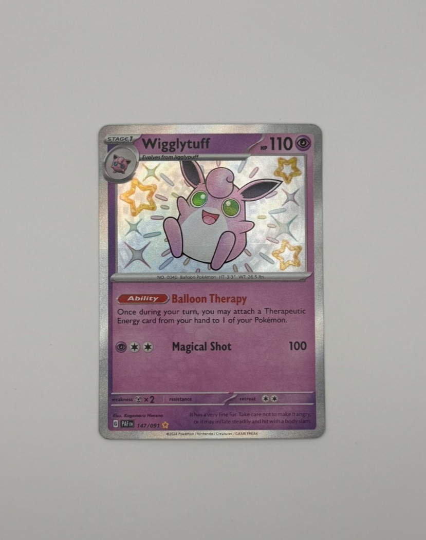 Wigglytuff 147/091 Shiny Rare Paldean Fates SV Holo Pokemon Card NM