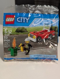 LEGO City 30347 Fire Car Fireman Trashcan Fire Polybag &ndash; New/Sealed Retired