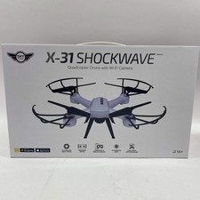 SKY RIDER Pro Quadcopter Drone with Wi-Fi Camera, Remote and Phone Holder, White