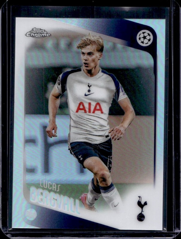 2025-26 Topps Chrome UEFA Lucas Bergvall Refractor #121 Tottenham