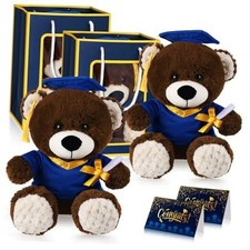 2 Sets Bear with Graduation Cap Toys Class of 2026 Royal Blue Graduation Bear