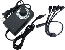 12V PC Fan Speed Controller, Fan Power Supply 100-240V AC to 3-12V DC 36W