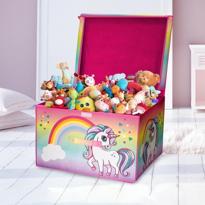 Large Storage Box Rainbow Unicorn Design Collapsible Folding Jumbo