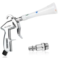 phepetroll Air Blow Gun Car Detailing Dry Cleaning Soft Hose -1 Nozzle, White 