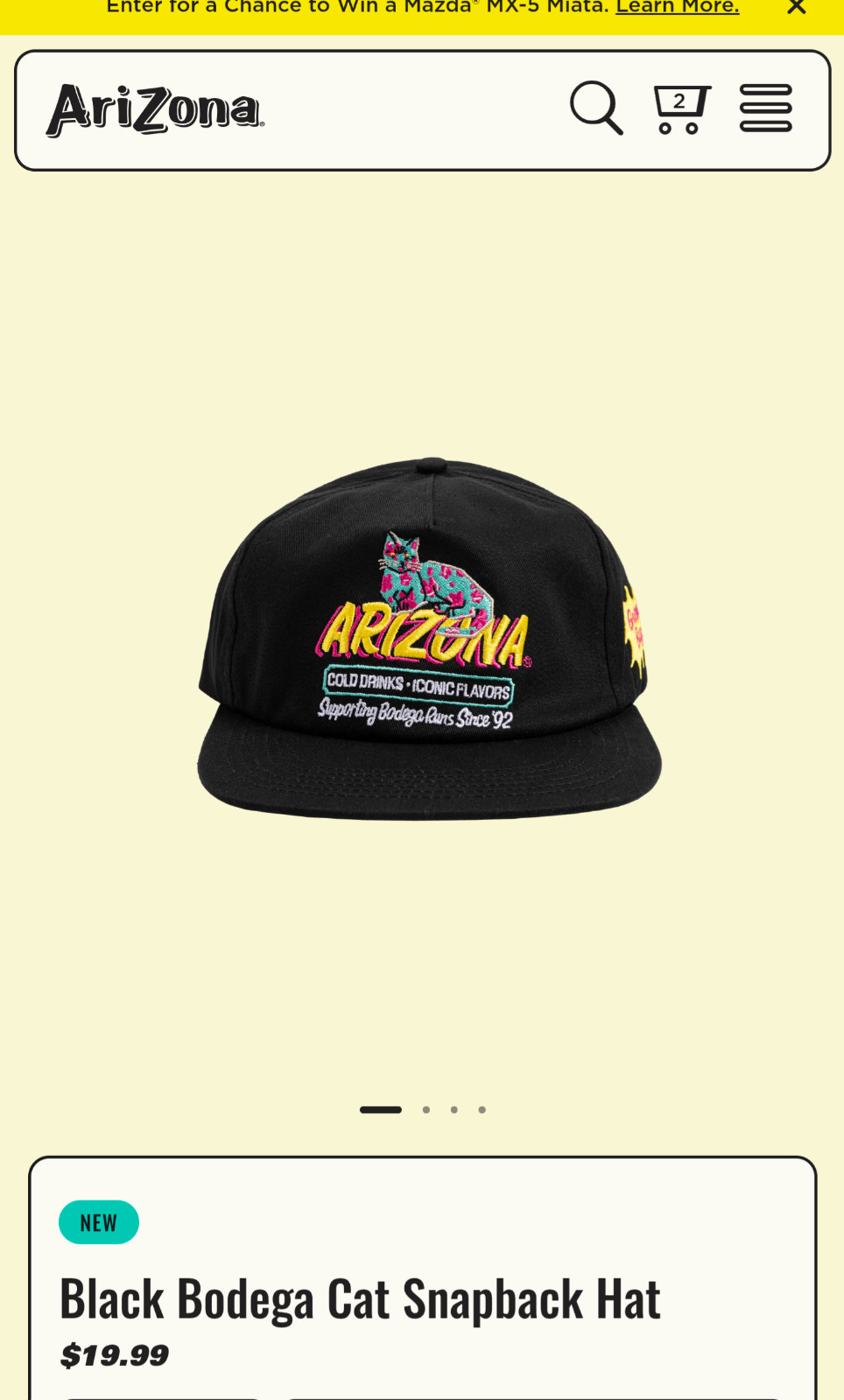 Arizona Iced Tea Snapback Hat-Bodega Cat Edition