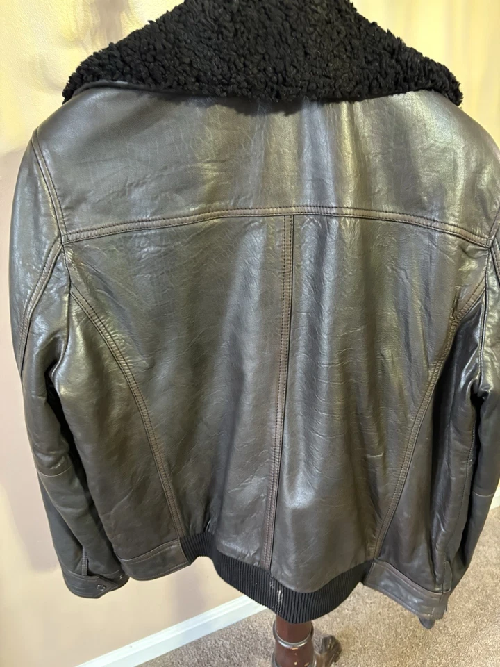 Chaqueta Bid & Christensen Hombre DK Marrón Negro Cordero Lana Cuello Forro Acolchado Foto 4 de 4